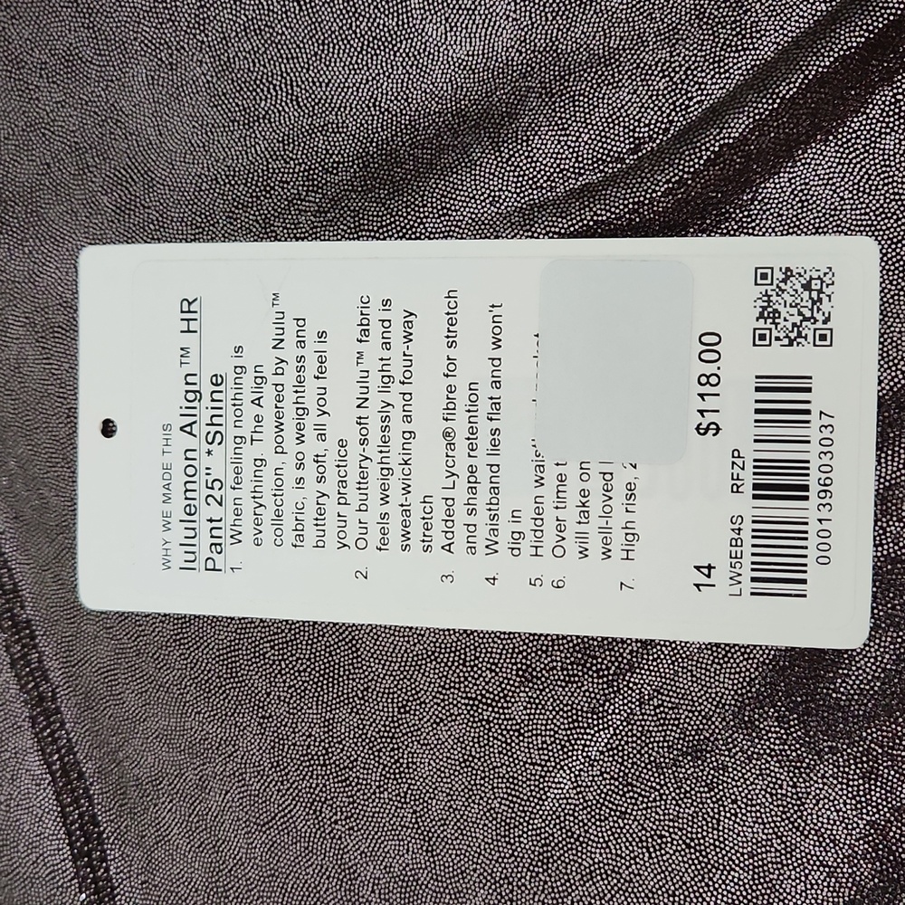 Lululemon Align HR Pant Metallic Leggings 14 - Picture 2 of 7